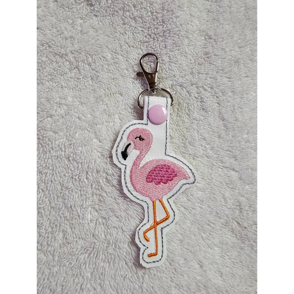 Flamingo‎ Keychain Cute Pink Bird Bag Charm Zipper Pull Fun Accessory Gift